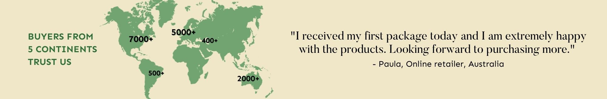 Qalara trusted by buyers from 5 continents